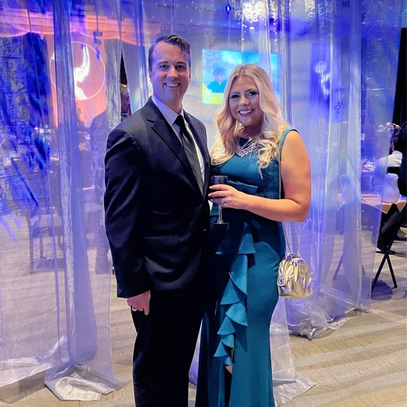 Teal formal, prom, evening dress - Picture 6 of 7